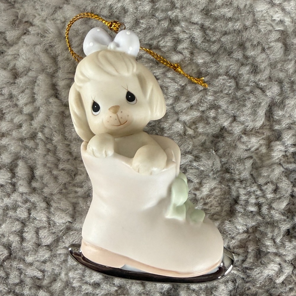 1996 Precious Moments (Ornament) When the Skating's Ruff Try Prayer, NEW